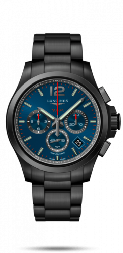 Longines Conquest V.H.P. Chronograph 42 PVD / Blue / Bracelet L3.717.2.96.6