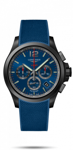 Longines Conquest V.H.P. Chronograph 42 PVD / Blue / Rubber L3.717.2.96.9 Longines Conquest V.H.P. Chronograph 42 PVD / Blue / Rubber L3.717.2.96.9