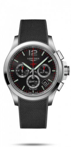 Longines Conquest V.H.P. Chronograph 42 Stainless Steel / Black / Rubber L3.717.4.56.9 Longines Conquest V.H.P. Chronograph 42 Stainless Steel / Black / Rubber L3.717.4.56.9