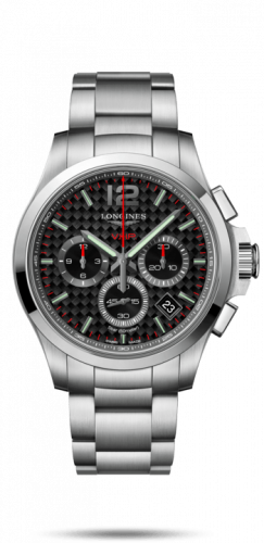 Longines Conquest V.H.P. Chronograph 42 Stainless Steel / Carbon / Bracelet L3.717.4.66.6 Longines Conquest V.H.P. Chronograph 42 Stainless Steel / Carbon / Bracelet L3.717.4.66.6