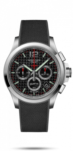 Longines Conquest V.H.P. Chronograph 42 Stainless Steel / Carbon / Rubber L3.717.4.66.9 Longines Conquest V.H.P. Chronograph 42 Stainless Steel / Carbon / Rubber L3.717.4.66.9