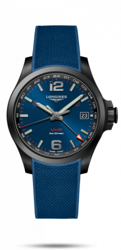Longines Conquest V.H.P. GMT 41 PVD / Blue / Rubber L3.718.2.96.9 Longines Conquest V.H.P. GMT 41 PVD / Blue / Rubber L3.718.2.96.9