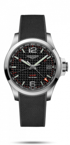 Longines Conquest V.H.P. GMT 41 Stainless Steel / Carbon / Rubber L3.718.4.66.9 Longines Conquest V.H.P. GMT 41 Stainless Steel / Carbon / Rubber L3.718.4.66.9