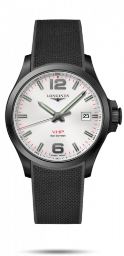 Longines Conquest V.H.P. 43 PVD / Silver / Rubber L3.726.2.76.9 Longines Conquest V.H.P. 43 PVD / Silver / Rubber L3.726.2.76.9