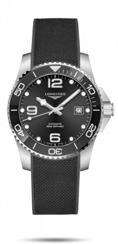 Longines HydroConquest 41 Automatic Stainless Steel / Ceramic / Black / Rubber L3.781.4.56.9 Longines HydroConquest 41 Automatic Stainless Steel / Ceramic / Black / Rubber L3.781.4.56.9