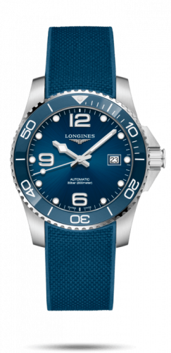 Longines HydroConquest 41 Automatic Stainless Steel / Ceramic / Blue / Rubber L3.781.4.96.9 Longines HydroConquest 41 Automatic Stainless Steel / Ceramic / Blue / Rubber L3.781.4.96.9