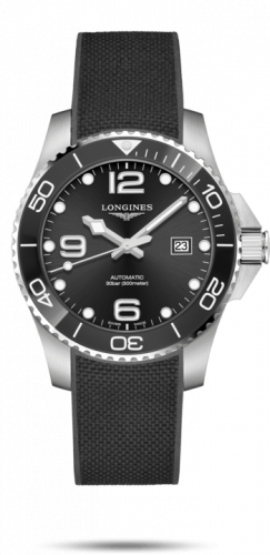 Longines HydroConquest 43 Automatic Stainless Steel / Ceramic / Black / Rubber L3.782.4.56.9 Longines HydroConquest 43 Automatic Stainless Steel / Ceramic / Black / Rubber L3.782.4.56.9