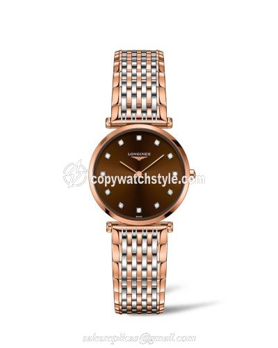 Longines La Grande Classique Quartz 29 Stainless Steel / Red Gold PVD / Brown L4.512.1.67.7 Longines La Grande Classique Quartz 29 Stainless Steel / Red Gold PVD / Brown L4.512.1.67.7