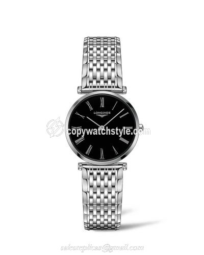 Longines La Grande Classique Quartz 29 Stainless Steel / Black - Roman / Bracelet L4.512.4.51.6 Longines La Grande Classique Quartz 29 Stainless Steel / Black - Roman / Bracelet L4.512.4.51.6