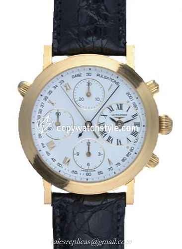 Longines Prestige Rattrapante Yellow Gold / White L4.654.6.11.2 Longines Prestige Rattrapante Yellow Gold / White L4.654.6.11.2