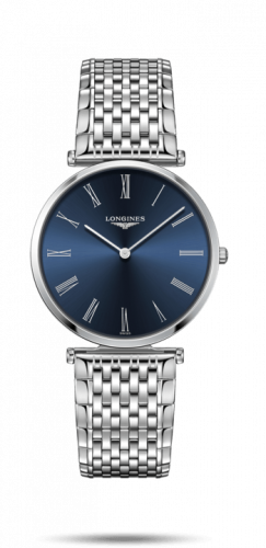 Longines La Grandes Classique Quartz 36 Stainless Steel / Blue-Roman / Strap L4.755.4.94.6 Longines La Grandes Classique Quartz 36 Stainless Steel / Blue-Roman / Strap L4.755.4.94.6