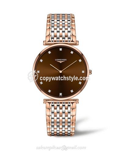 Longines La Grande Classique Quartz 37 Stainless Steel / Red Gold PVD / Brown L4.766.1.67.7 Longines La Grande Classique Quartz 37 Stainless Steel / Red Gold PVD / Brown L4.766.1.67.7