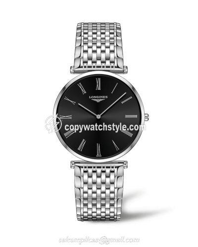 Longines La Grande Classique Quartz 37 Stainless Steel / Black - Roman / Bracelet L4.766.4.51.6