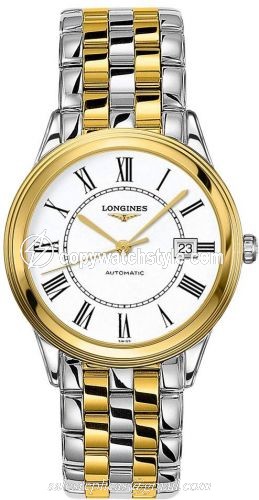 Longines Flagship 38.5 Stainless Steel / Yellow Gold / White-Roman / Bracelet L4.874.3.21.7 Longines Flagship 38.5 Stainless Steel / Yellow Gold / White-Roman / Bracelet L4.874.3.21.7