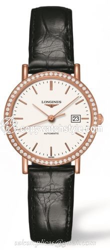 Longines Elegant Collection Automatic 29 Pink Gold / Diamond / White L4.287.9.12.0