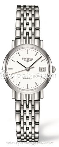 Longines Elegant Collection 25.5 Automatic Stainless Steel / White / Bracelet L4.309.4.12.6 Longines Elegant Collection 25.5 Automatic Stainless Steel / White / Bracelet L4.309.4.12.6