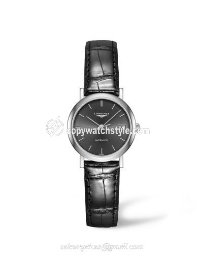 Longines Elegant Collection 25.5 Automatic Stainless Steel / Grey / Strap L4.309.4.72.2