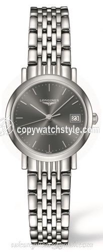 Longines Elegant Collection 25.5 Automatic Stainless Steel / Grey / Bracelet L4.309.4.72.6 Longines Elegant Collection 25.5 Automatic Stainless Steel / Grey / Bracelet L4.309.4.72.6