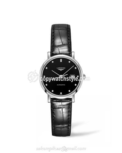 Longines Elegant Collection Automatic 29 Stainless Steel / Black / Strap L4.310.4.57.2 Longines Elegant Collection Automatic 29 Stainless Steel / Black / Strap L4.310.4.57.2