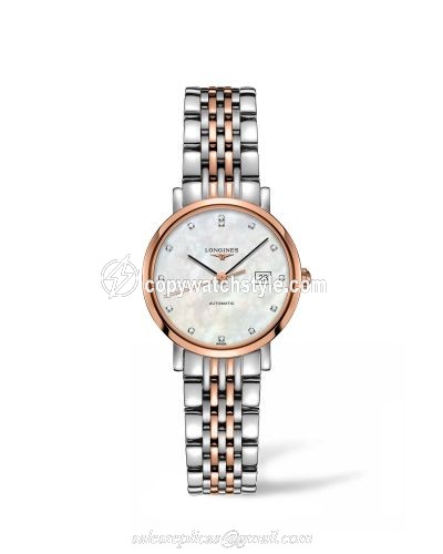 Longines Elegant Collection Automatic 29 Stainless Steel / Pink Gold / MOP L4.310.5.87.7 Longines Elegant Collection Automatic 29 Stainless Steel / Pink Gold / MOP L4.310.5.87.7