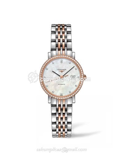 Longines Elegant Collection Automatic 29 Stainless Steel / Pink Gold / Diamond / MOP L4.310.5.88.7 Longines Elegant Collection Automatic 29 Stainless Steel / Pink Gold / Diamond / MOP L4.310.5.88.7