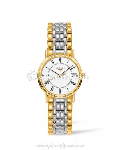 Longines Presence Quartz 30mm Two Tone / Roman / Bracelet L4.320.2.11.7