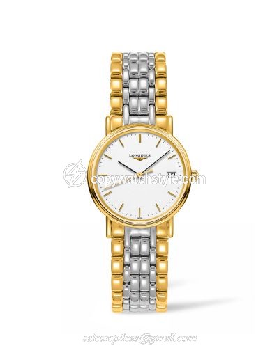Longines Presence Quartz 30mm Two Tone / White / Bracelet L4.320.2.12.7 Longines Presence Quartz 30mm Two Tone / White / Bracelet L4.320.2.12.7