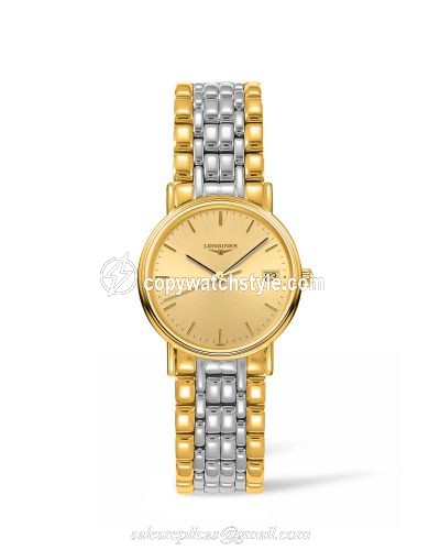 Longines Presence Quartz 30mm Two Tone / Champagne / Bracelet L4.320.2.32.7