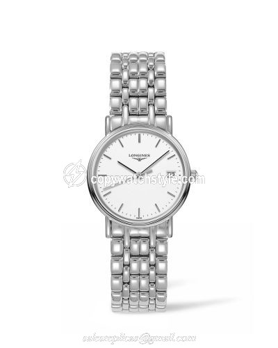 Longines Presence Quartz 30mm White / Bracelet L4.320.4.12.6 Longines Presence Quartz 30mm White / Bracelet L4.320.4.12.6