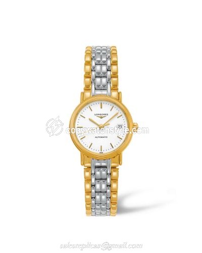 Longines Presence Automatic 25.5mm Stainless Steel / PVD Gold / White / Bracelet L4.321.2.12.7 Longines Presence Automatic 25.5mm Stainless Steel / PVD Gold / White / Bracelet L4.321.2.12.7