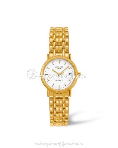 Longines Presence Automatic 25.5mm Stainless Steel / PVD Gold / White / Bracelet L4.321.2.12.8 Longines Presence Automatic 25.5mm Stainless Steel / PVD Gold / White / Bracelet L4.321.2.12.8