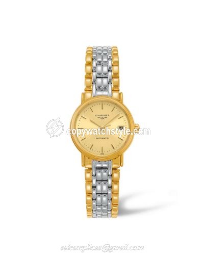 Longines Presence Automatic 25.5mm Stainless Steel / PVD Gold / Champagne / Bracelet L4.321.2.32.7