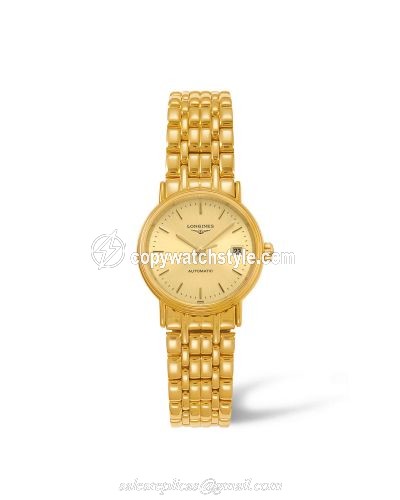 Longines Presence Automatic 25.5mm Stainless Steel / PVD Gold / Champagne / Bracelet L4.321.2.32.8