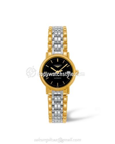 Longines Presence Automatic 25.5mm Stainless Steel / PVD Gold / Black / Bracelet L4.321.2.52.7 Longines Presence Automatic 25.5mm Stainless Steel / PVD Gold / Black / Bracelet L4.321.2.52.7