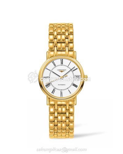 Longines Presence Automatic 30mm Stainless Steel / PVD Gold / White / Bracelet L4.322.2.11.8 Longines Presence Automatic 30mm Stainless Steel / PVD Gold / White / Bracelet L4.322.2.11.8