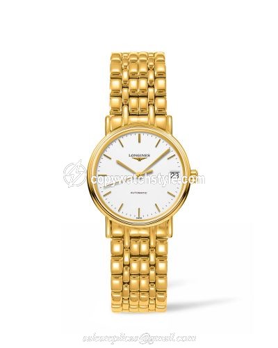 Longines Presence Automatic 30mm Stainless Steel / PVD Gold / White / Bracelet L4.322.2.12.8 Longines Presence Automatic 30mm Stainless Steel / PVD Gold / White / Bracelet L4.322.2.12.8