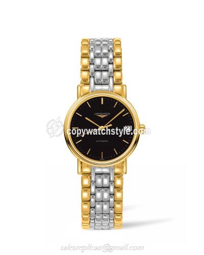Longines Presence Automatic 30mm Stainless Steel / PVD Gold / Black / Bracelet L4.322.2.52.7 Longines Presence Automatic 30mm Stainless Steel / PVD Gold / Black / Bracelet L4.322.2.52.7