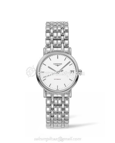 Longines Presence Automatic 30mm Stainless Steel / White / Bracelet L4.322.4.12.6 Longines Presence Automatic 30mm Stainless Steel / White / Bracelet L4.322.4.12.6