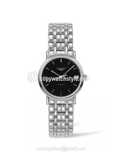 Longines Presence Automatic 30mm Stainless Steel / Black / Bracelet L4.322.4.52.6 Longines Presence Automatic 30mm Stainless Steel / Black / Bracelet L4.322.4.52.6