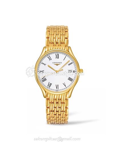 Longines Lyre Quartz 32 Yellow Gold PVD / White / Bracelet L4.359.2.11.8