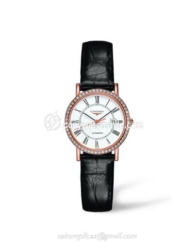 Longines Elegant Collection Automatic 27.2 Pink Gold / Diamond / White L4.378.9.11.0