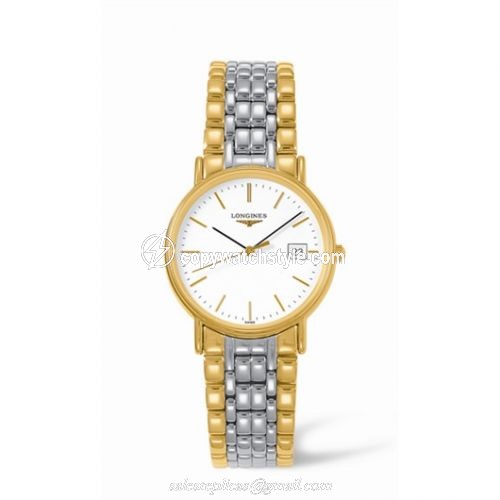 Longines Presence 33 Quartz Yellow White Bracelet L4.720.2.12.7 Longines Presence 33 Quartz Yellow White Bracelet L4.720.2.12.7