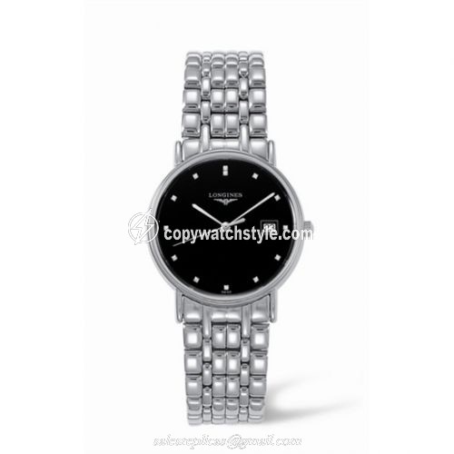Longines Presence 33 Quartz Stainless Steel Black L4.720.4.97.6 Longines Presence 33 Quartz Stainless Steel Black L4.720.4.97.6
