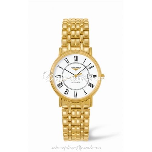 Longines Presence 34.5 Automatic Yellow Roman Bracelet L4.721.2.11.8