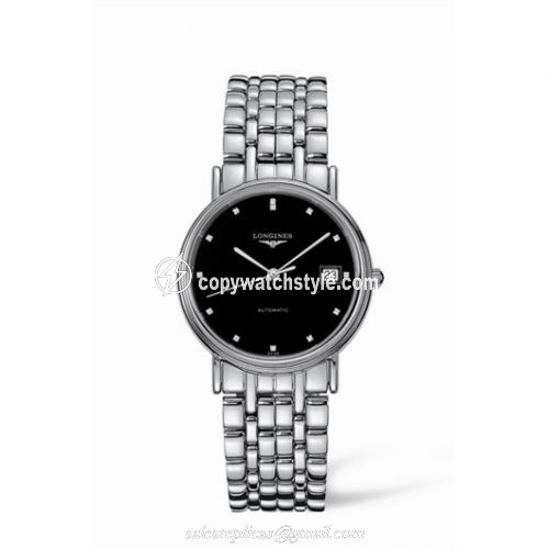 Longines Presence 34.5 Automatic Stainless Steel Black Diamond L4.721.4.97.6 Longines Presence 34.5 Automatic Stainless Steel Black Diamond L4.721.4.97.6