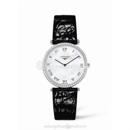 Longines La Grande Classique 33 Quartz Diamond Bezel Heart MOP L4.741.0.09.2