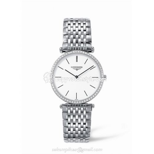 Longines La Grande Classique 33 Quartz Diamond Bezel Stick L4.741.0.12.6 Longines La Grande Classique 33 Quartz Diamond Bezel Stick L4.741.0.12.6