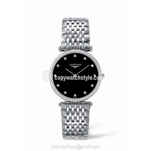 Longines La Grande Classique 33 Quartz Diamond Bezel Black Diamond L4.741.0.58.6 Longines La Grande Classique 33 Quartz Diamond Bezel Black Diamond L4.741.0.58.6