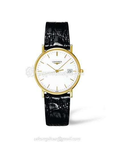 Longines Presence 33.5 Quartz Gold Crocodile L4.743.6.12.0 Longines Presence 33.5 Quartz Gold Crocodile L4.743.6.12.0