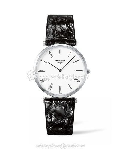 Longines La Grandes Classique Quartz 36 Stainless Steel / White-Roman / Strap L4.755.4.11.2 Longines La Grandes Classique Quartz 36 Stainless Steel / White-Roman / Strap L4.755.4.11.2